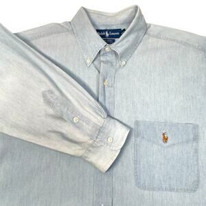 Ralph Lauren Mens Large Cotton Button Up Long Sleeve Big Shirt